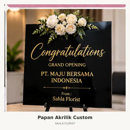Papan Bunga Akrilik Taman Palem
